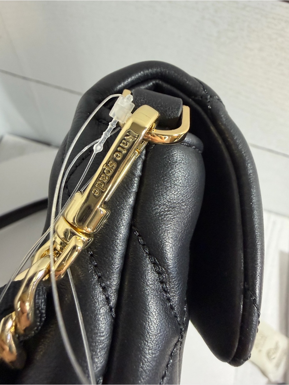 Kate Spade Carey Quilted Mini Black Leather Crossbody Gold & Dust Bag $329 — NWT - Picture 10 of 16
